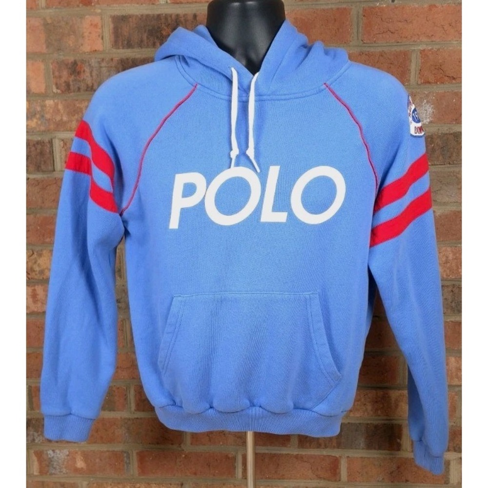 Polo Ralph Lauren Hoodie Sweatshirt Downhill Ski Patch Kids Youth Size Medium